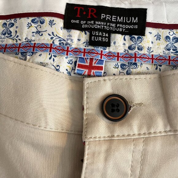 TR Premium Tailored Recreation Golf Pants Tan Chino 34 x 32 Stretch NWT - Picture 10 of 11